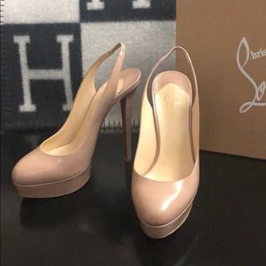 Christian Louboutin Bianca 140 nude patent 39.5